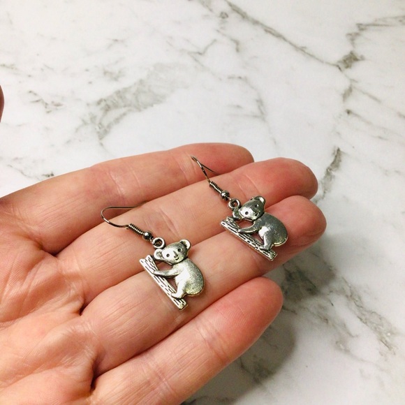 EARRINGS Koala Australian Animal Tibetan Silver Charms Womens Jewellery NWT - Picture 3 of 5